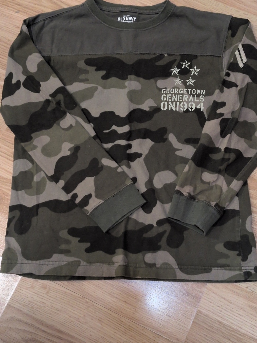 Old Navy Kids Long Sleeve Camouflage Tee - Green And Tan